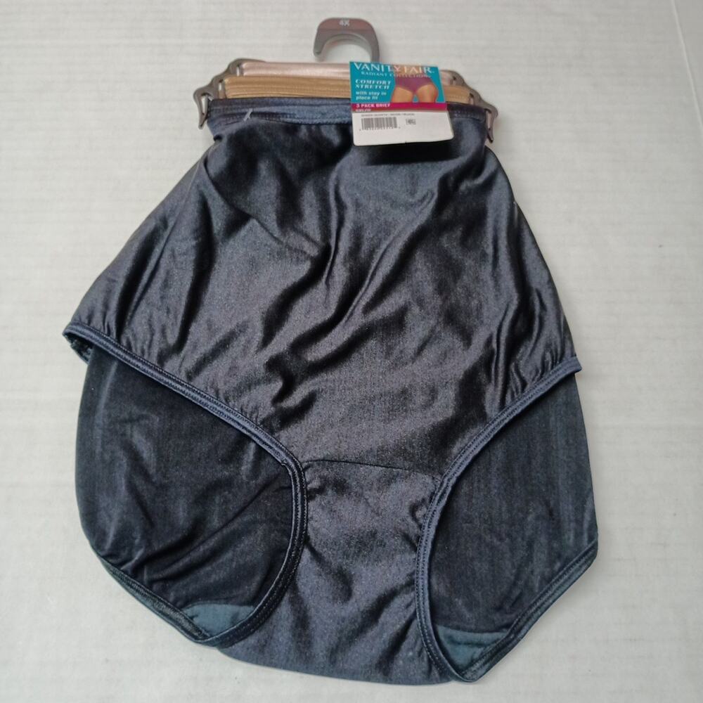 Radiant Vanity Fair 3-Pack Undershapers Hi-Cut Comfort Stretch Panties Size 4XL